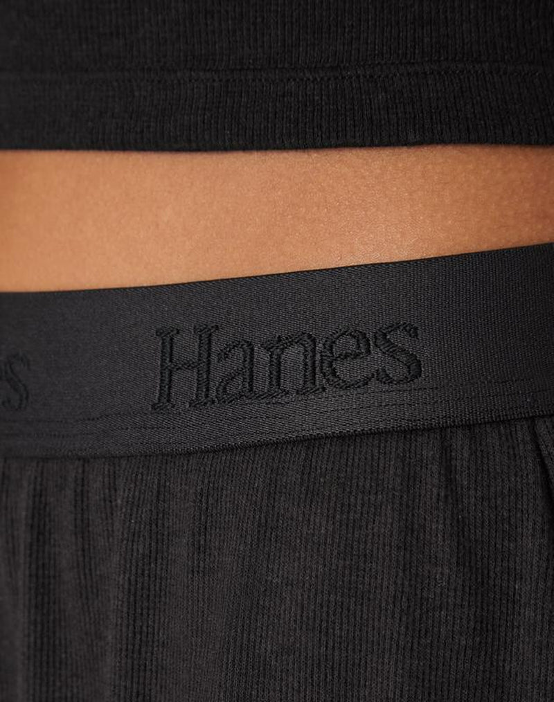 Hanes Originals Women'S 2-Piece Lounge Set RIBBED Supersoft Cropped Baby Doll Tee & Sleep Shorts Loungewear Comfort