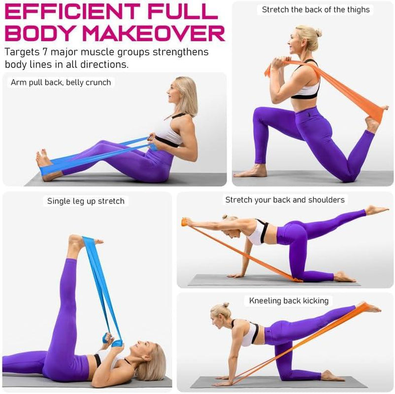 Combo 3 Resistance Bands – Perfect for Stretching, Rehab, Pilates, Strength Training, Yoga & Recovery