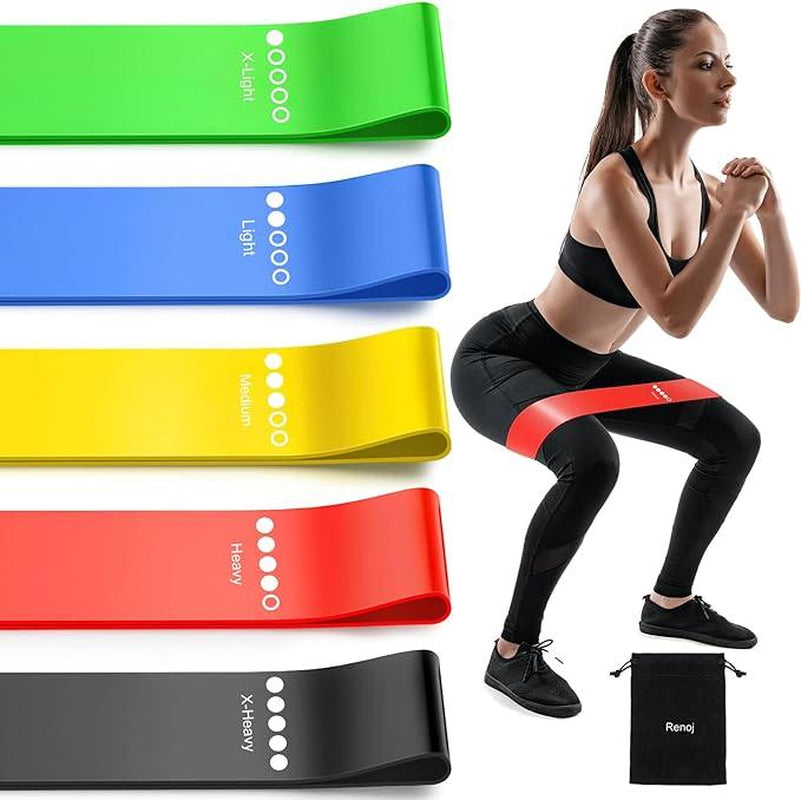 Combo 5 Resistance Bands – Workout Bands for Men & Women, Ideal for Booty, Legs, Pilates & Full-Body Training