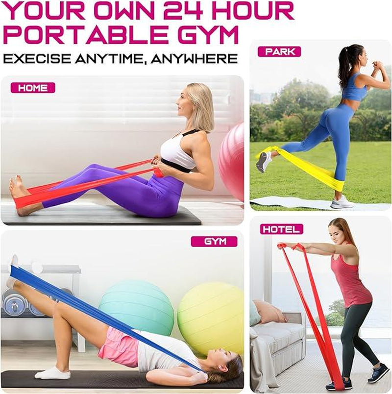 Combo 3 Resistance Bands – Perfect for Stretching, Rehab, Pilates, Strength Training, Yoga & Recovery