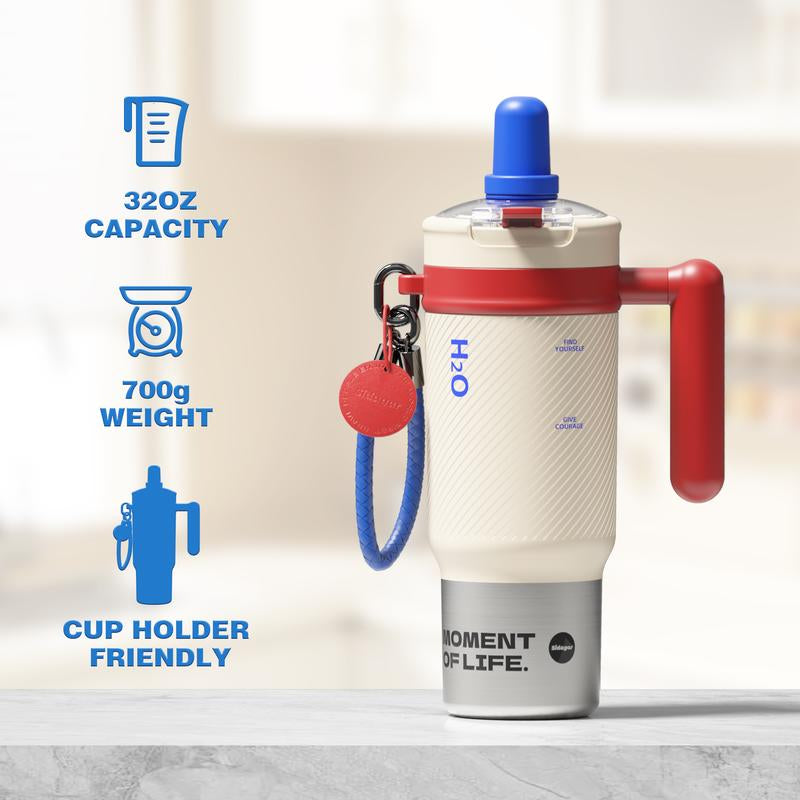 [Sidagar] 33.8Oz Leak-Proof Cup Lid,Non-Slip Noisereduction Pad at the Bottom,Stainlesssteelthermos Cup,Portable Watertight Strawmouth,Wide Mouth and Narrow Bottom for Easycleaning and Carloading,Dealsforyoudays,Water Bottle,Summer Cup,Keep Cold