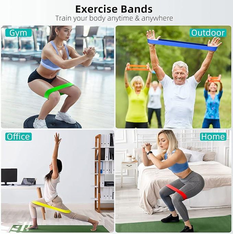 Combo 5 Resistance Bands – Workout Bands for Men & Women, Ideal for Booty, Legs, Pilates & Full-Body Training