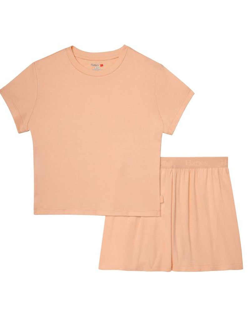 Hanes Originals Women'S 2-Piece Lounge Set RIBBED Supersoft Cropped Baby Doll Tee & Sleep Shorts Loungewear Comfort