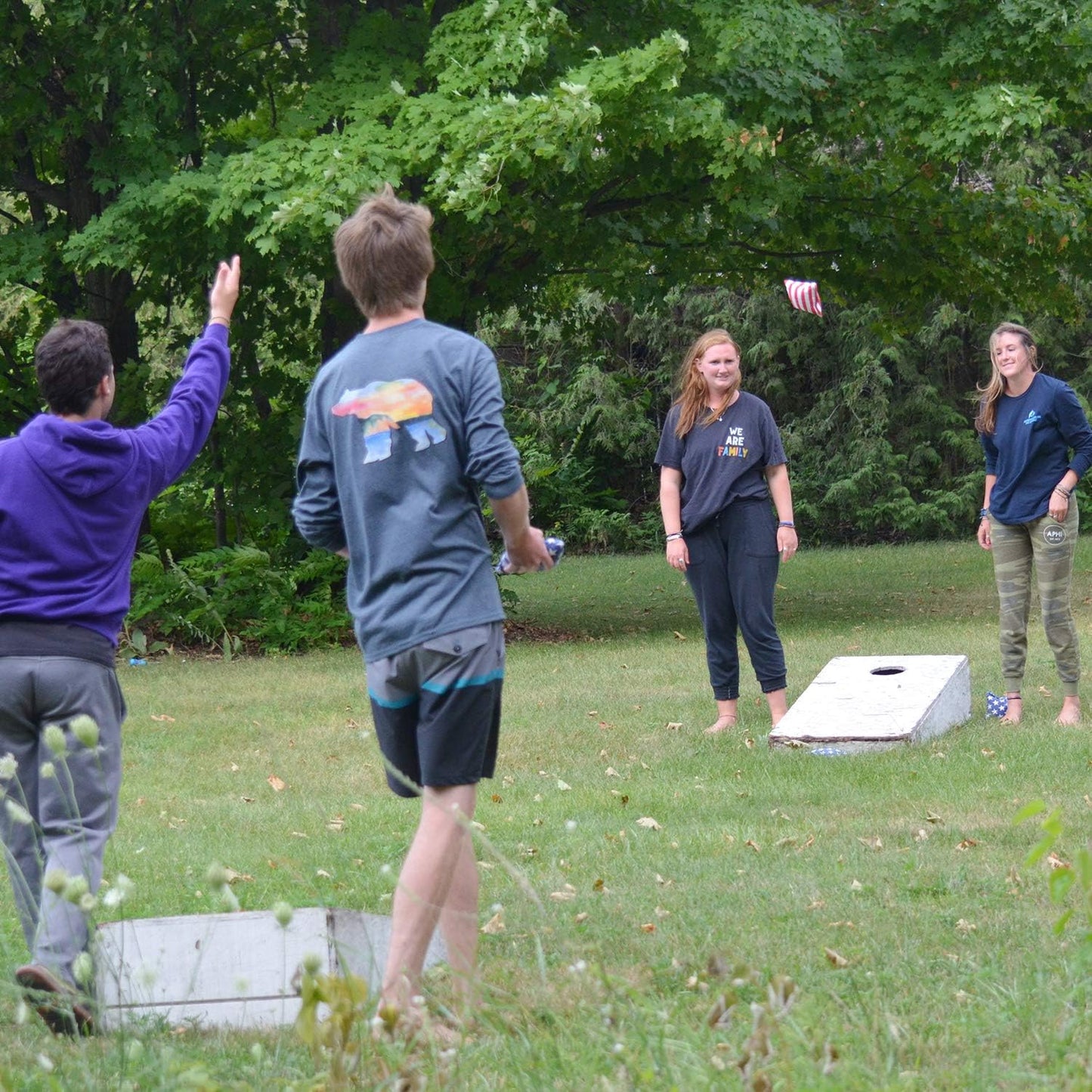 Regulation Cornhole Bean Bags: Professional American Flag Toss Game Set 8 Star and Stripes Outdoor Teams Tournament