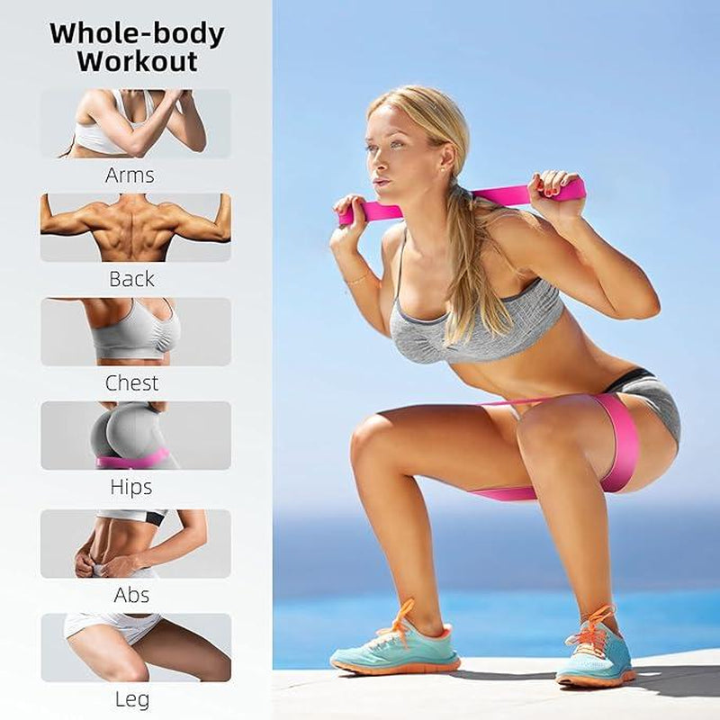 Combo 5 Resistance Bands – Workout Bands for Men & Women, Ideal for Booty, Legs, Pilates & Full-Body Training