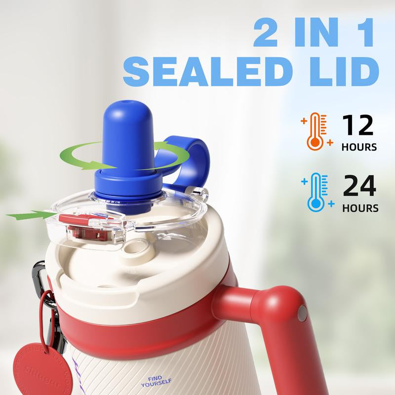 [Sidagar] 33.8Oz Leak-Proof Cup Lid,Non-Slip Noisereduction Pad at the Bottom,Stainlesssteelthermos Cup,Portable Watertight Strawmouth,Wide Mouth and Narrow Bottom for Easycleaning and Carloading,Dealsforyoudays,Water Bottle,Summer Cup,Keep Cold