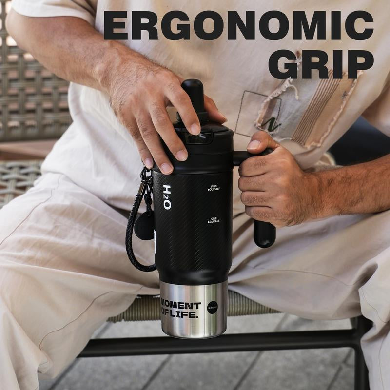 [Sidagar] 33.8Oz Leak-Proof Cup Lid,Non-Slip Noisereduction Pad at the Bottom,Stainlesssteelthermos Cup,Portable Watertight Strawmouth,Wide Mouth and Narrow Bottom for Easycleaning and Carloading,Dealsforyoudays,Water Bottle,Summer Cup,Keep Cold