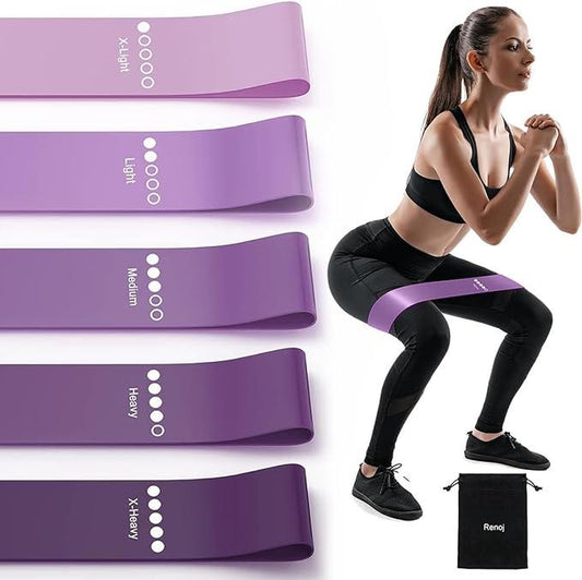 Combo 5 Resistance Bands – Workout Bands for Men & Women, Ideal for Booty, Legs, Pilates & Full-Body Training