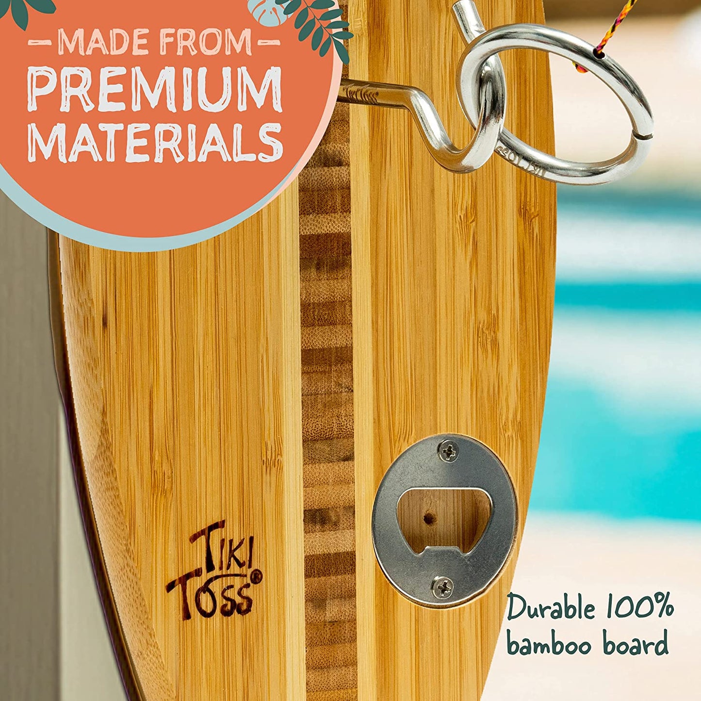 Ring Toss Game for Adults – 13 Inch Surfboard Edition - Hook and Ring Game for Outdoor & Indoor Use, Gift for Husband, Dad, College Boys, Easter Basket Stuffers Gifts
