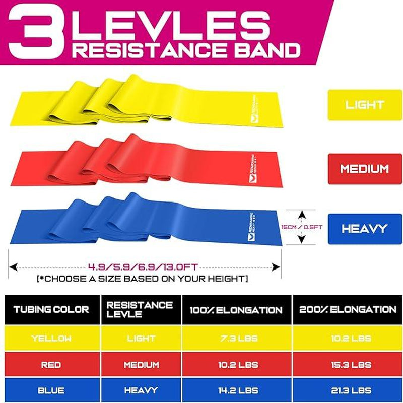 Combo 3 Resistance Bands – Perfect for Stretching, Rehab, Pilates, Strength Training, Yoga & Recovery